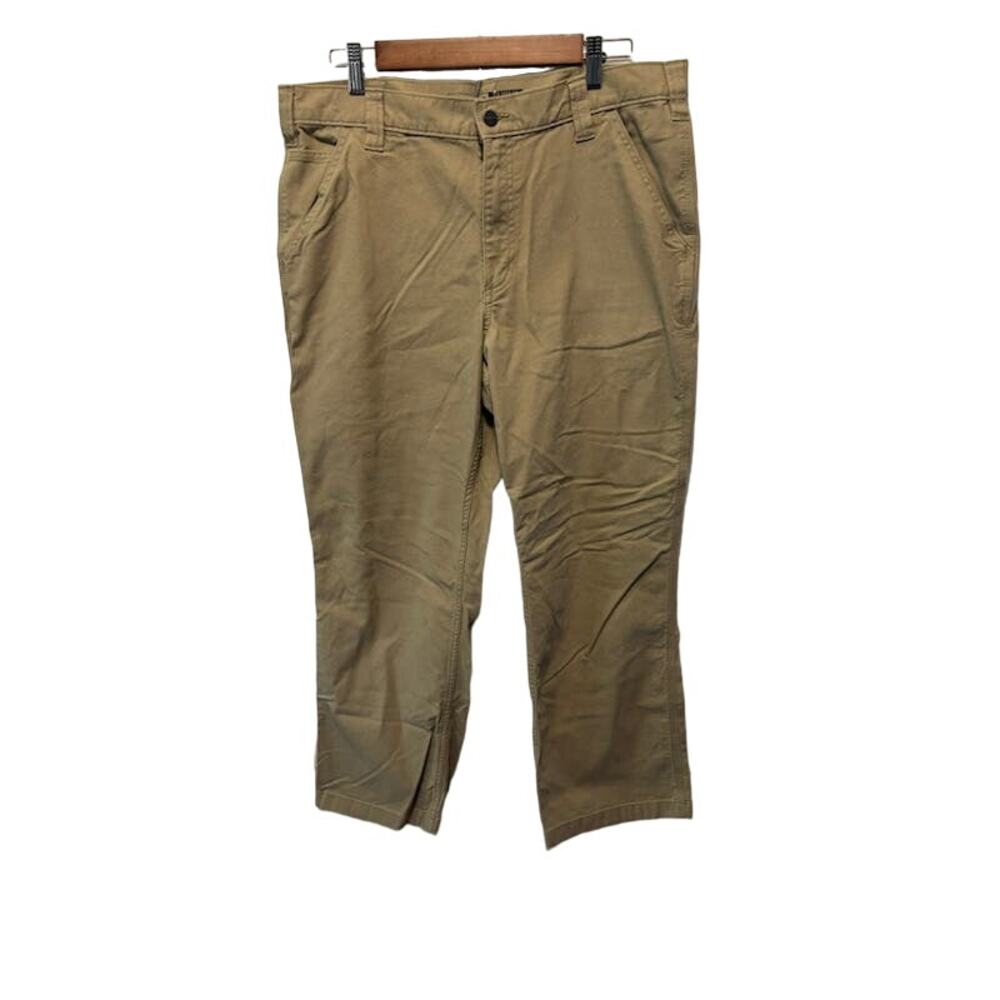 Carhartt work pants tan relaxed fit rugged flex sz 36 x 30 workwear brown